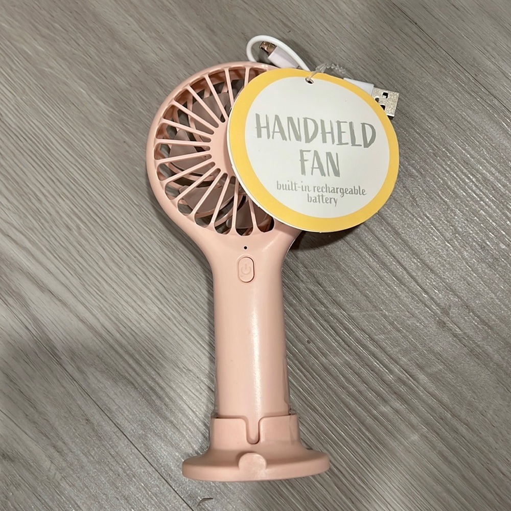 Target handheld rechargeable fan light pink